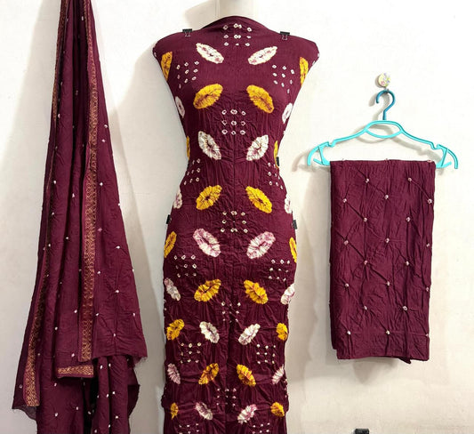 Ethnic Bandhej Beauty Dress Material